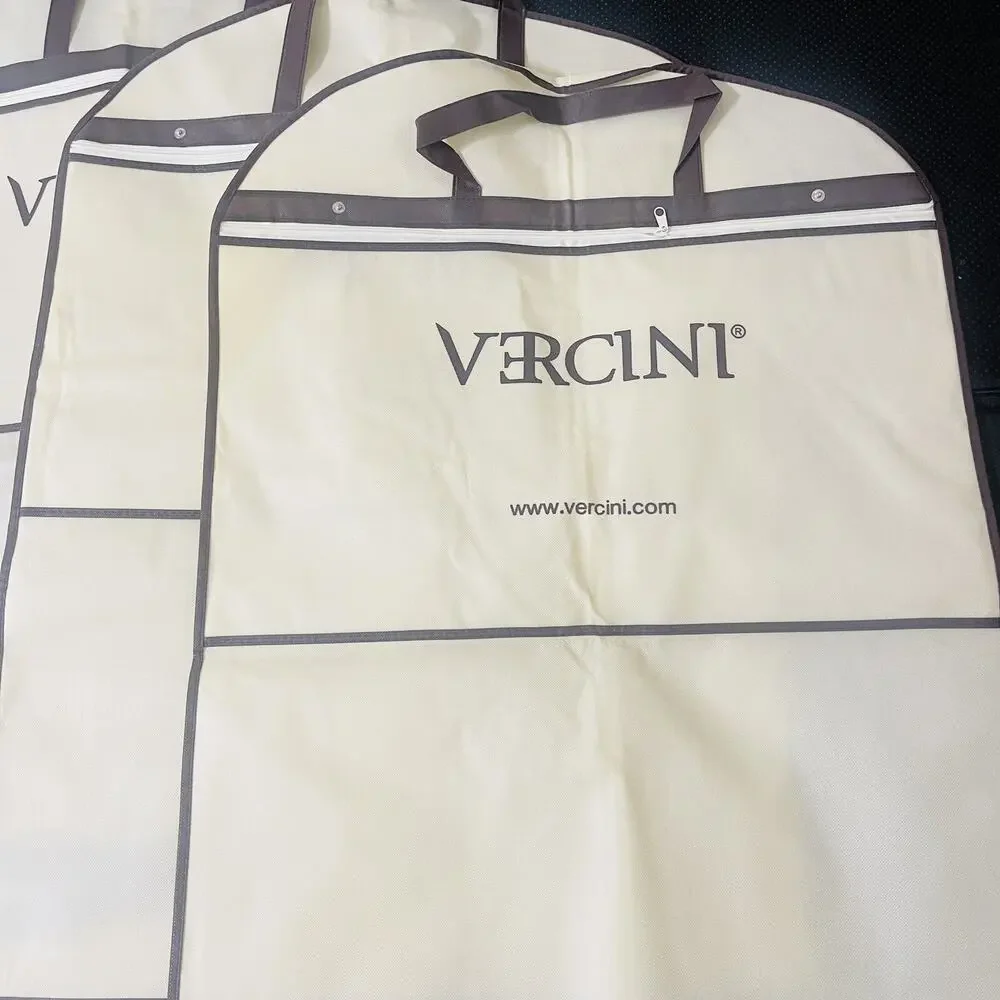 3 -pcs Vercini Brand Suit Garment Travel Clothings Hanger Bags Beige Brown